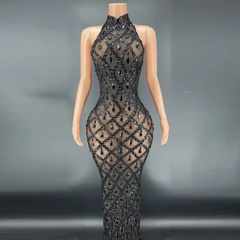 “Rhinestone Royalty” Maxi Dress