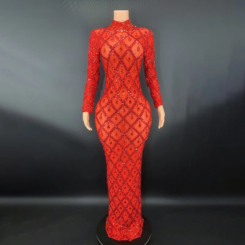 “Rhinestone Royalty 2.0” Maxi Dress