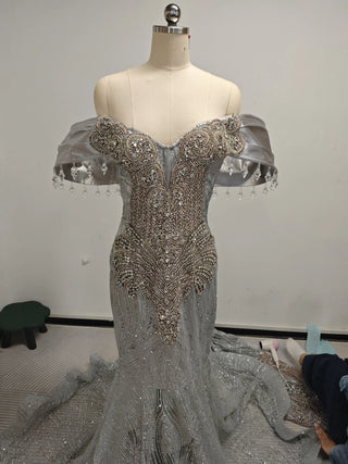 “OPAL” SILVER Gown (READY TO SHIP)