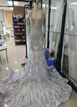 "Radiant Blossom" Gown (SILVER)  (READY TO SHIP)