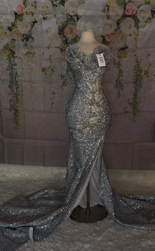 “Calla" SILVER Gown (READY TO SHIP)