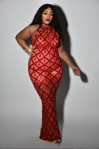 “Rhinestone Royalty” Maxi Dress