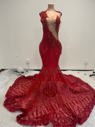 “Sensational” RED Gown (READY TO SHIP)